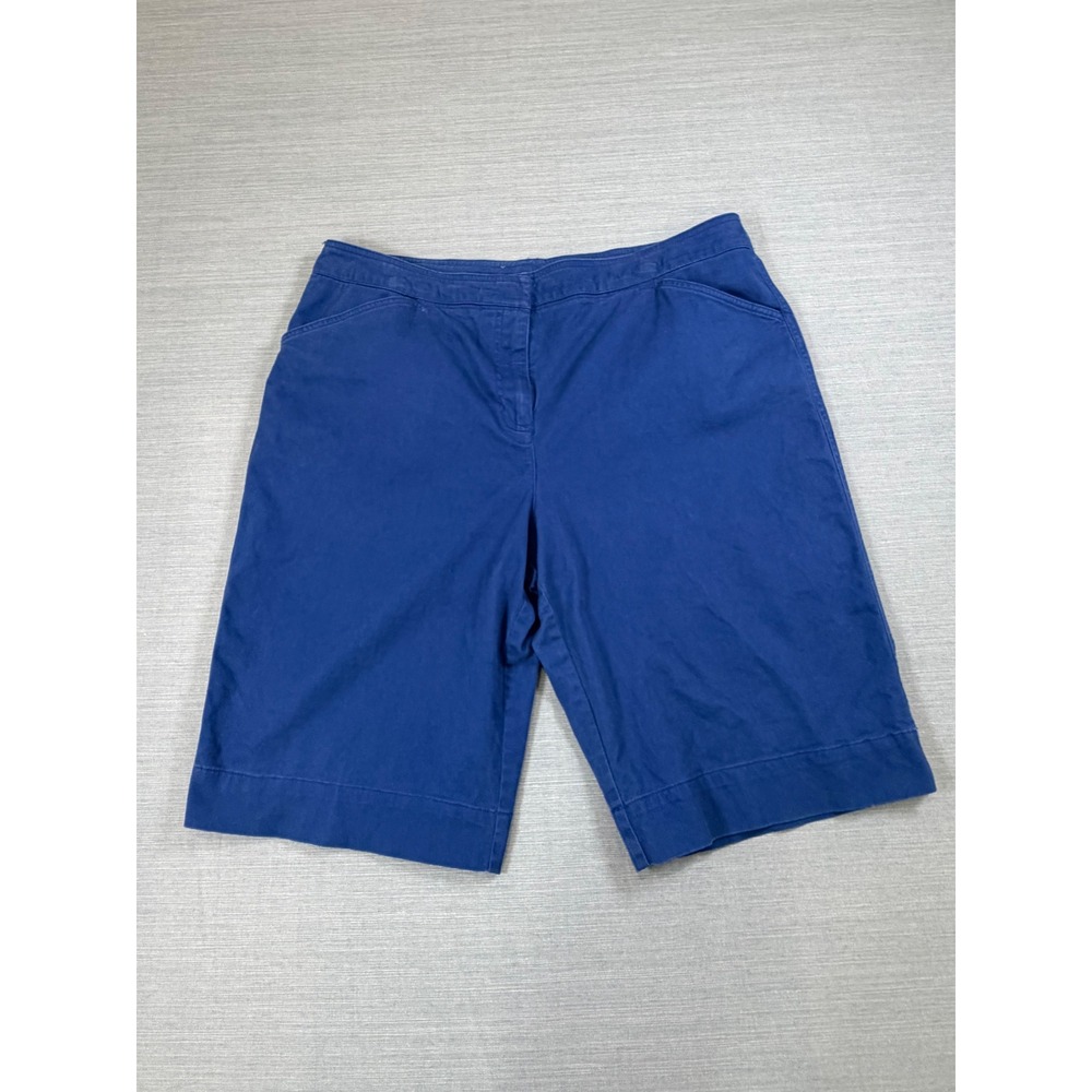 Jones New York Sport Royal Blue Bermuda Shorts Womens 14 Stretch Cotton Twill